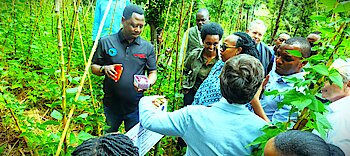 Abashyitsi basuye umurima w'ibishyimbo